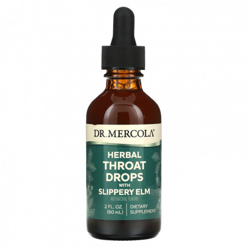 Dr. Mercola, Herbal Throat Drops with Slippery Elm, 2 fl oz (60 ml)