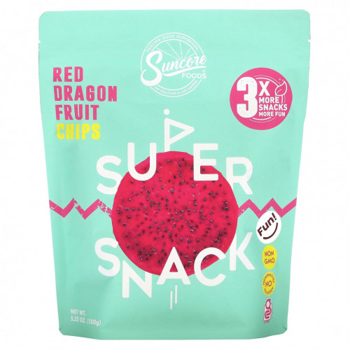 Suncore Foods, Super Snack, чипсы из фруктов красного дракона, 150 г (5,32 унции)