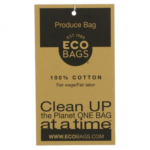 ECOBAGS, мешочек для продуктов, средний, 1 шт., 21,6 х 28 см