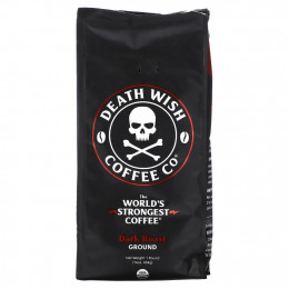 Death Wish Coffee, Самый крепкий в мире кофе, молотый, темной обжарки, 454 г (16 унций)