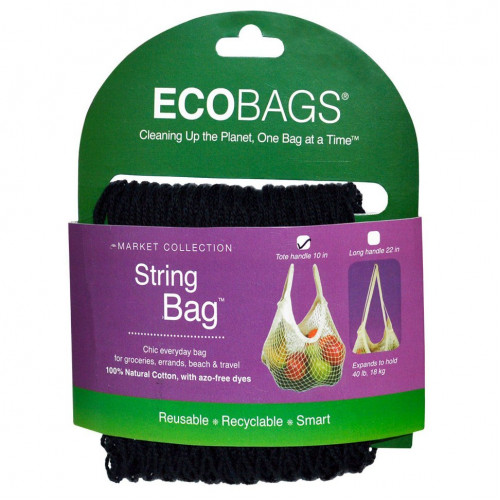 ECOBAGS, Коллекция Market, сетчатая сумка, черная, 1 сумка