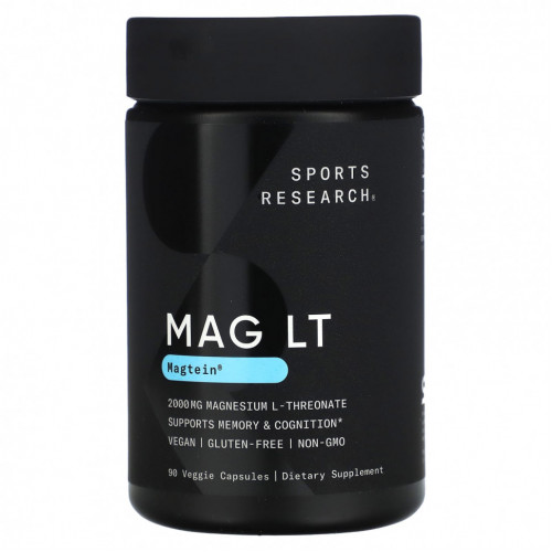 Sports Research, MAG LT, Magtein, 2000 мг, 90 растительных капсул