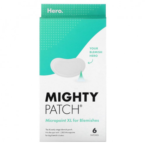 Hero Cosmetics, Mighty Patch, Micropoint XL для устранения высыпаний, 6 патчей