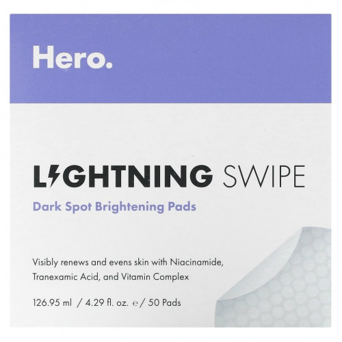 Hero Cosmetics, Lightning Swipe, диски для осветления темных пятен, 50 шт.