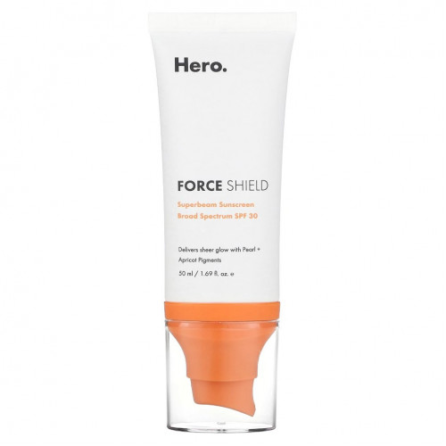 Hero Cosmetics, Force Shield, солнцезащитное средство Superbeam, SPF 30, 50 мл (1,69 жидк. Унции)