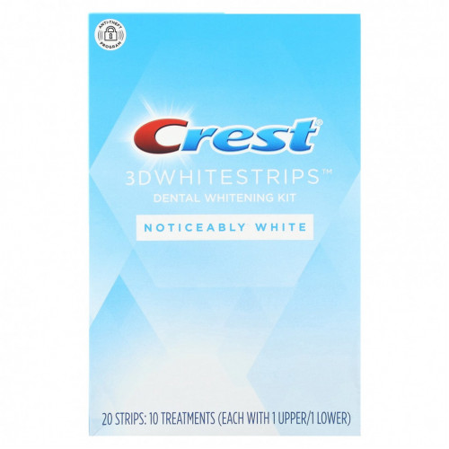 Crest, 3D Whitestrips, набор для отбеливания зубов, белый цвет, 20 полосок