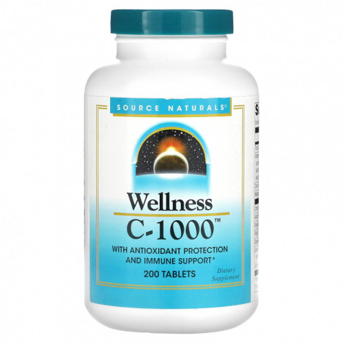 Source Naturals, Wellness, C-1000`` 200 таблеток