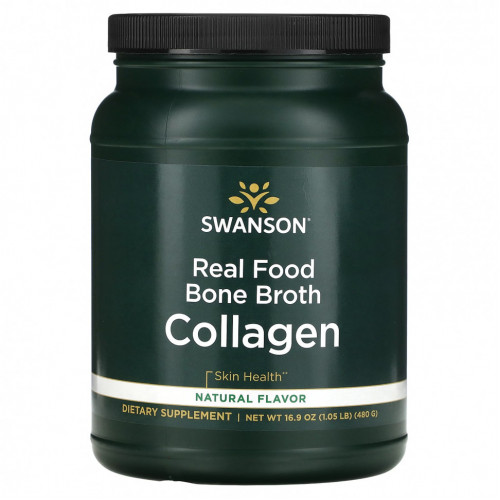 Swanson, Real Food Bone Broth Collagen, 480 г (1,05 фунта)