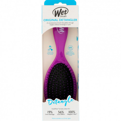 Wet Brush, Щетка для распутывания волос Original Detangler Brush, фиолетовая, 1 шт.