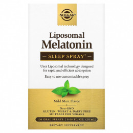 Solgar, Liposoman Melatonin, спрей для сна, мягкая мята, 100 спреев для полости рта, 20 мл (0,68 жидк. Унции)