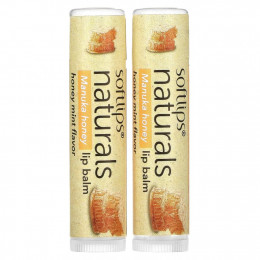 Softlips, Naturals, бальзам для губ с медом манука, мед и мята, 2 палочки по 4,2 г (0,15 унции)