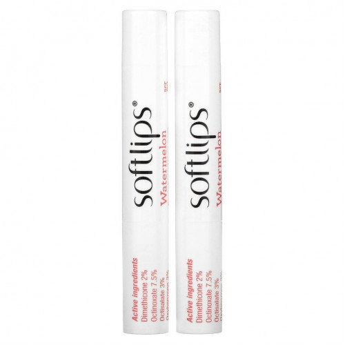 Softlips, Солнцезащитное средство для губ, SPF 20, арбуз, 2 пакетика по 2 г (0,07 унции)