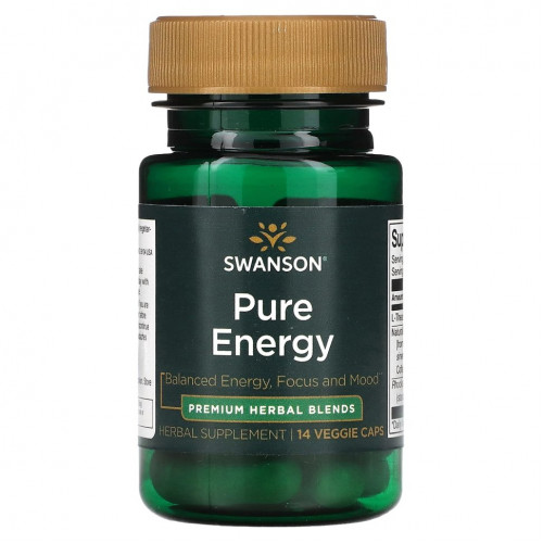 Swanson, Pure Energy, 14 растительных капсул