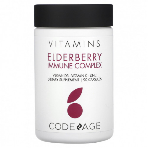 Codeage, Vitamins, иммунный комплекс бузины, 90 капсул