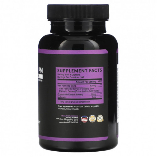 Havasu Nutrition, Saw Palmetto PM, повышенная сила действия, 100 капсул