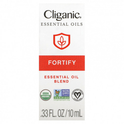 Cliganic, Fortify, смесь эфирных масел, 10 мл (0,33 жидк. Унции)