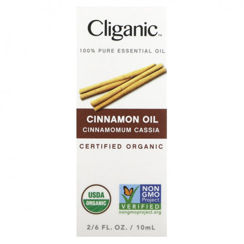 Cliganic, 100% чистое эфирное масло, масло корицы, 10 мл (0,33 жидк. Унции)