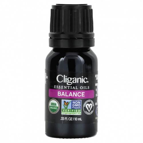 Cliganic, Смесь эфирных масел, сбалансированная, 10 мл (0,33 жидк. Унции)