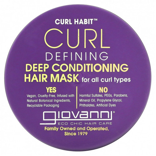 Giovanni, Curl Habit, маска для глубокого кондиционирования для определения локонов, для всех типов локонов, 295 мл (10 жидк. Унций)