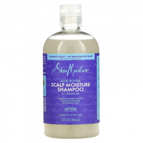 SheaMoisture, Увлажняющий шампунь для кожи головы, масло алоэ, 384 мл (13 жидк. Унций)