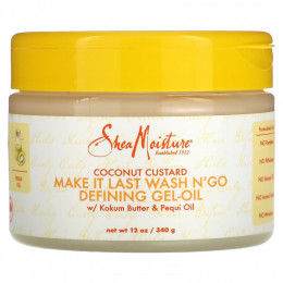 SheaMoisture, Make It Last Wash N'Go Defining, гель-масло, кокосовый крем, 340 г (12 унций)