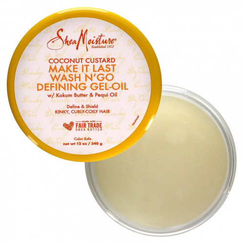 SheaMoisture, Make It Last Wash N'Go Defining, гель-масло, кокосовый крем, 340 г (12 унций)