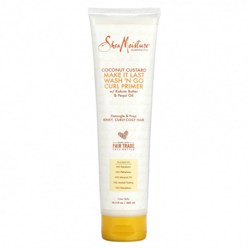 SheaMoisture, Make It Last Wash 'N Go Curl Primer, кокосовый крем, 305 мл (10,3 жидк. Унции)