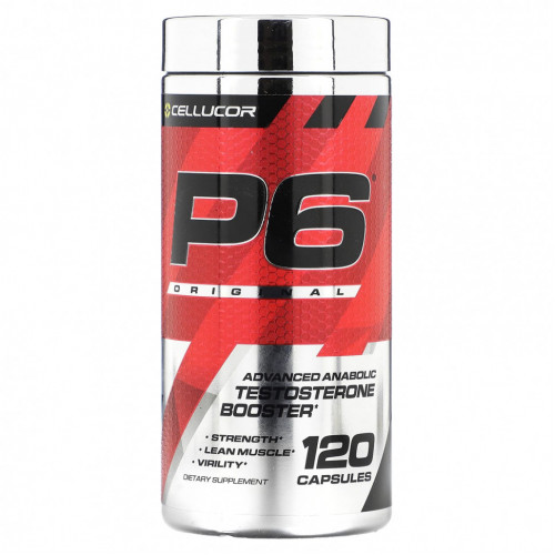 Cellucor, P6 Original, улучшенный усилитель анаболического тестостерона, 120 капсул