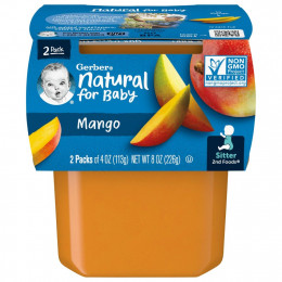 Gerber, Natural for Baby, 2nd Foods, манго, 2 пакетика по 113 г (4 унции)