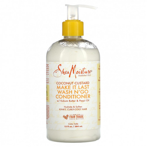 SheaMoisture, Make It Last Wash N 'Go, кондиционер для кудрявых волос, кокосовый крем, 384 мл (13 жидк. Унций)