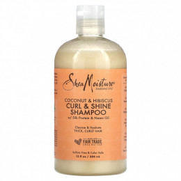 SheaMoisture, Curl & Shine, шампунь, кокос и гибискус, 384 мл (13 жидк. Унций)