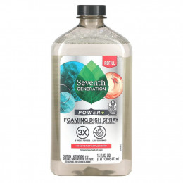 Seventh Generation, Power + Foaming Dish Spray, Refill, хрустящее яблоко, 473 мл (16 жидк. Унций)