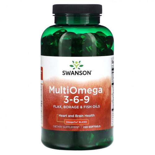 Swanson, Multi Omega 3-6-9`` 220 мягких таблеток