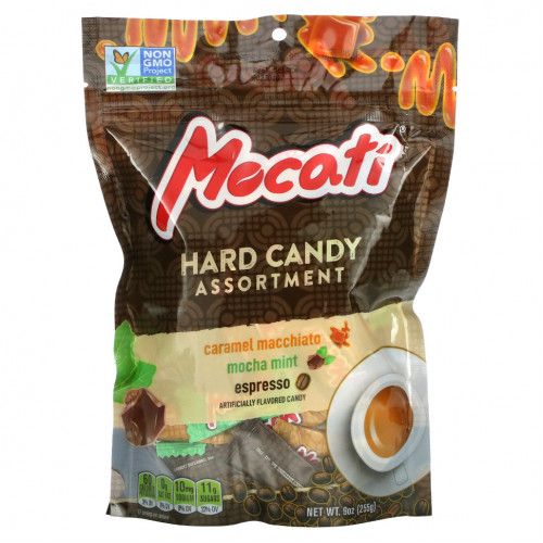 Aprati Foods, Hard Candy Assortment, карамель макиато, мокко и мята, эспрессо, 255 г (9 унций)