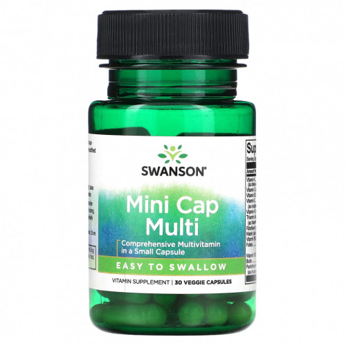 Swanson, Mini Cap Multi, 30 растительных капсул