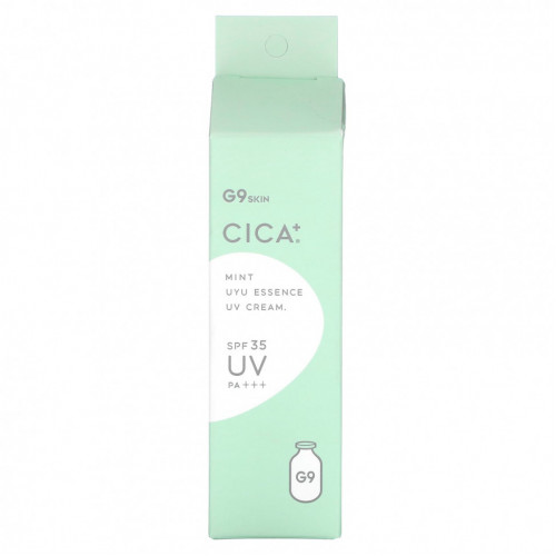 G9skin, Cica + UYU Essence UV Cream, УФ-крем, SPF 35 PA +++, мята`` 25 г