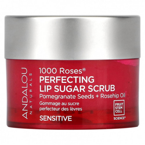 Andalou Naturals, 1000 Roses, сахарный скраб для губ, для чувствительной кожи, 14,2 г (0,5 унции)