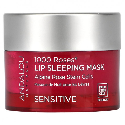 Andalou Naturals, 1000 Roses, спящая маска для губ, для чувствительной кожи, 11,9 г (0,42 унции)