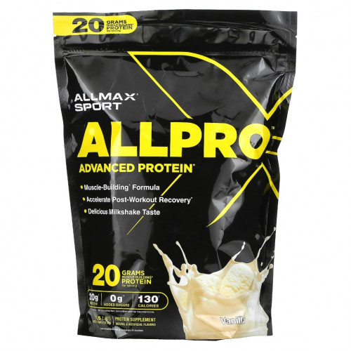 ALLMAX, Sport, улучшенный протеин ALLPRO, ваниль, 680 г (1,5 фунта)