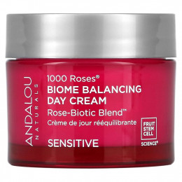 Andalou Naturals, 1000 Roses, дневной балансирующий крем Biome, для чувствительной кожи, 50 г (17 унций)