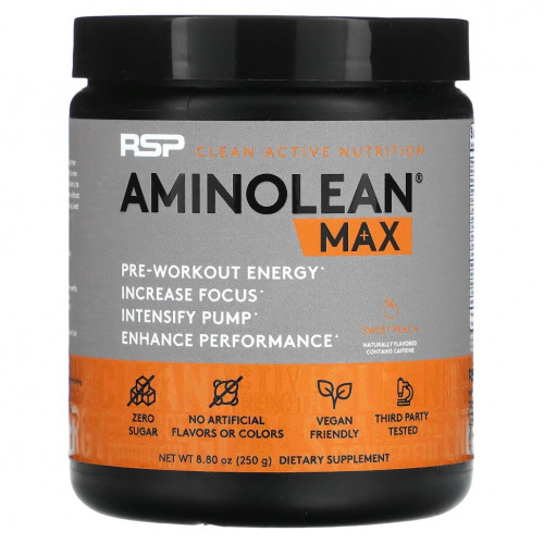 RSP Nutrition, AminoLean Max, сладкий персик, 250 г (8,8 унции)