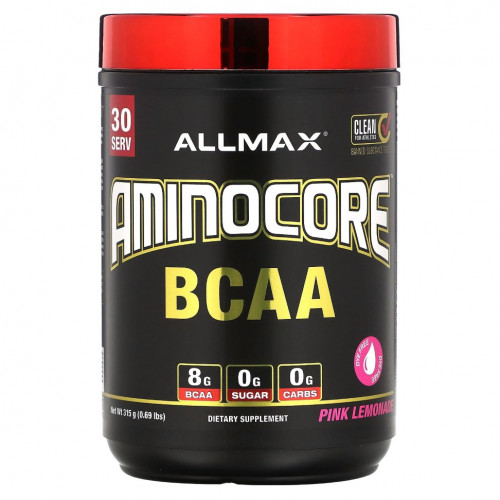 ALLMAX, AMINOCORE BCAA, розовый лимонад, 315 г (0,69 фунта)