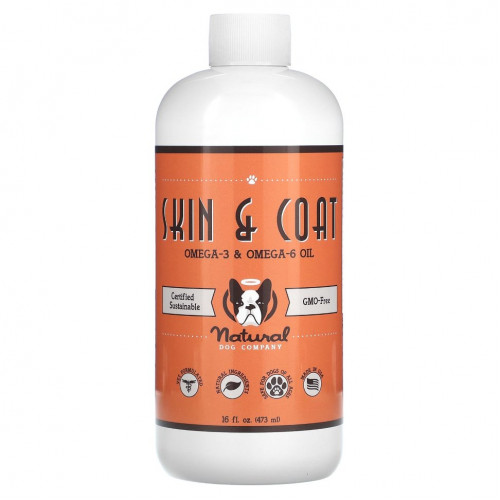 Natural Dog Company, Skin & Coat, масло омега-3 и омега-6, 473 мл (16 унций)