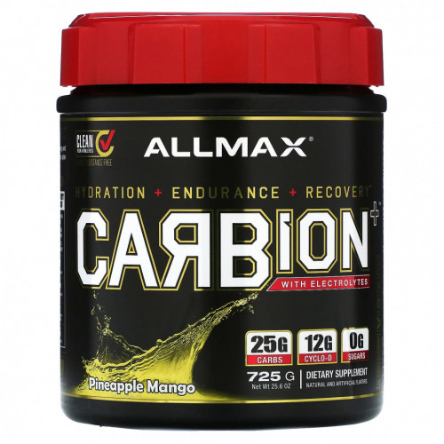 ALLMAX, CARBion + с электролитами, ананас и манго, 725 г (25,6 унции)