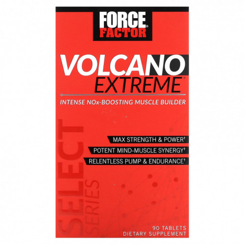 Force Factor, Volcano Extreme, средство для интенсивного наращивания мышечной массы, 90 таблеток