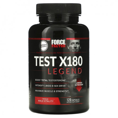 Force Factor, Test X180 Legend, усилитель тестостерона, 120 капсул