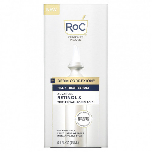 RoC, Derm Correxion, Fill + Treat Serum, Advanced Retinol & Triple Hyaluronic Acid, 0.5 fl oz (15 ml)