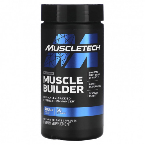 MuscleTech, Platinum Muscle Builder, 60 капсул с быстрым высвобождением