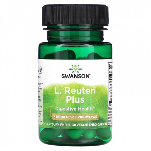 Swanson, Ацидофильные лактобактерии (L. acidophilus), Reuteri Plus, 30 вегетарианских капсул для ЭМБО