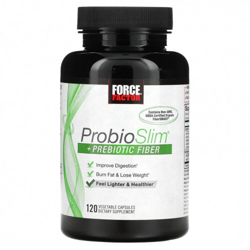 Force Factor, ProbioSlim, с пребиотической клетчаткой, 120 вегетарианских капсул